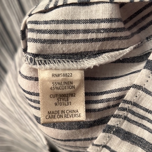 55%linen 45%rayon beautiful perfect condition blouse sleeveless - Picture 4 of 5